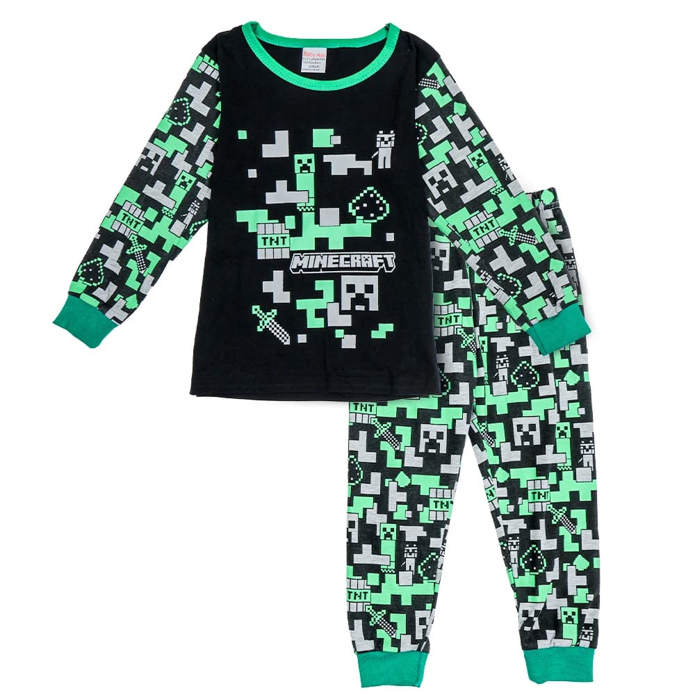 Children's Minecrafts Pajamas Angel Boy Sleepwear Long Sleeved Pants Short-sleeved Suit Clothes Kids Pajamas